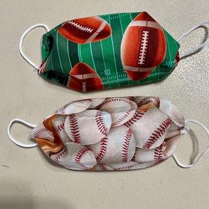 Football Baseball Child Face Mask Handcrafted